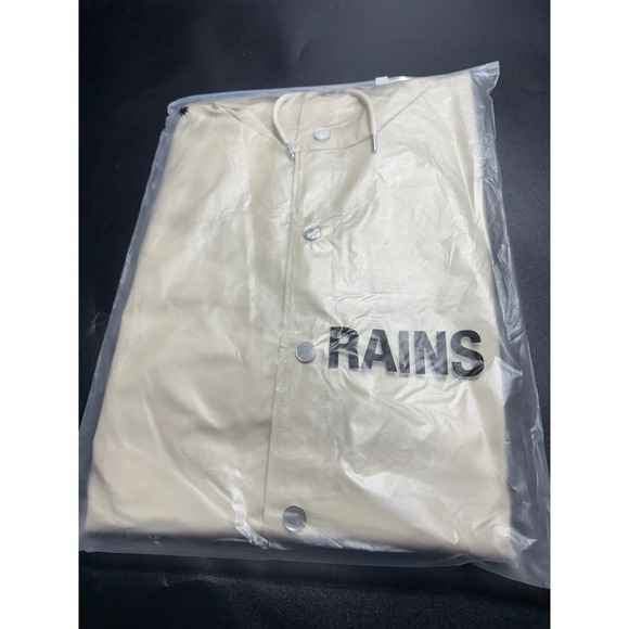 RAINS NEW Waterproof Rain Unisex Jacket 12010 W3 Dune Size Small MSRP‎ $110 - Picture 2 of 4